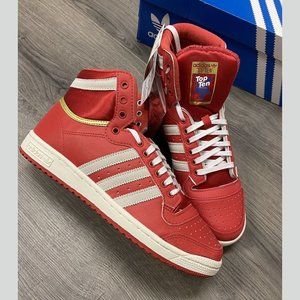 Adidas Originals Top Ten High Shoes Glory Red / Gold Metallic Mens 9, 11